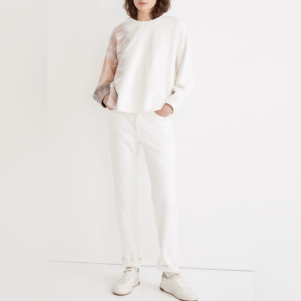 Madewell Tye-Dye Re-sourced Cotton Pleat Sleeve Earthy Sweatshirt, Size Small - Picture 1 of 15